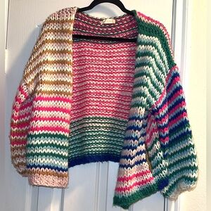 Altar'd State Colorful Chunky Knit Cardigan